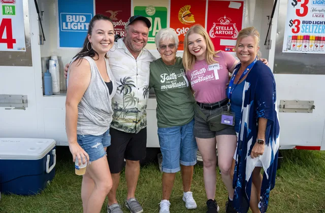 Festival beer truck serving drinks on the grounds