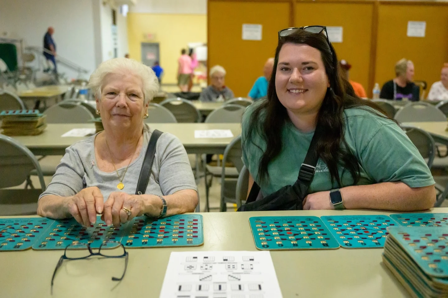 Guests playing bingo in the Parish Activity Center